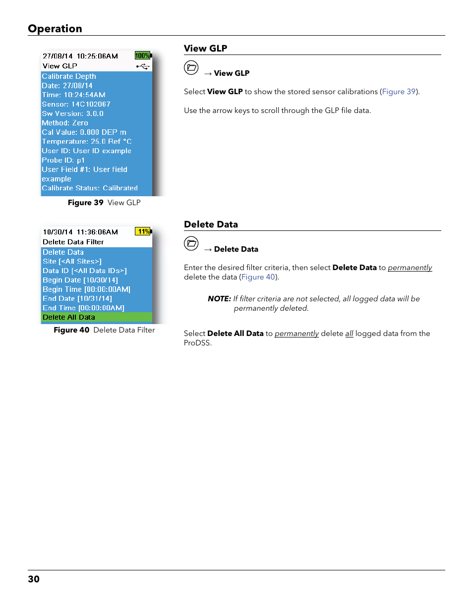 Operation | YSI ProDSS User Manual | Page 32 / 90