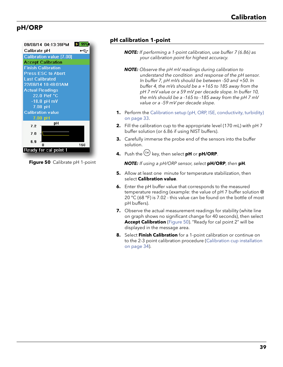 Ph/orp, Calibration ph/orp | YSI ProDSS User Manual | Page 41 / 90