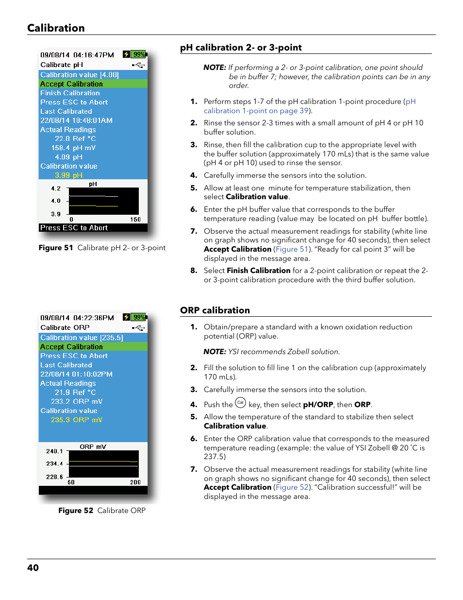 Calibration | YSI ProDSS User Manual | Page 42 / 90