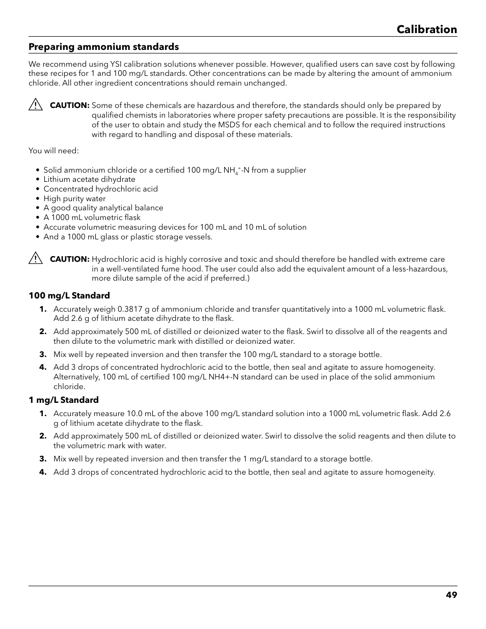 Calibration | YSI ProDSS User Manual | Page 51 / 90