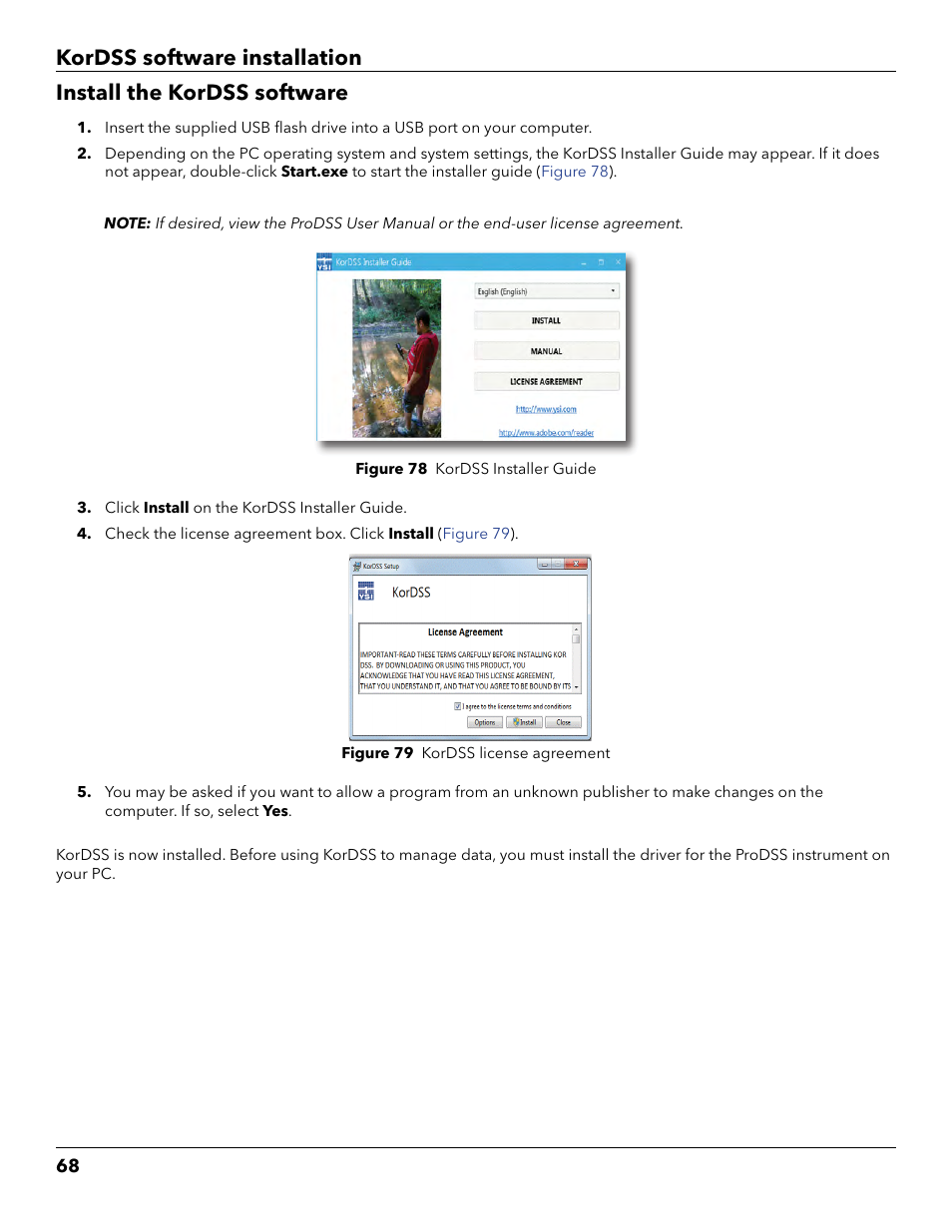 Install the kordss software | YSI ProDSS User Manual | Page 70 / 90