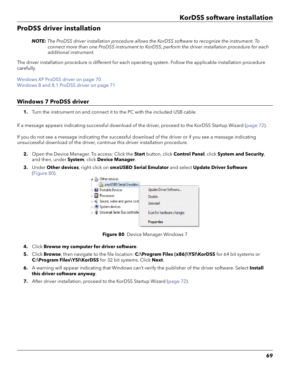 Prodss driver installation | YSI ProDSS User Manual | Page 71 / 90