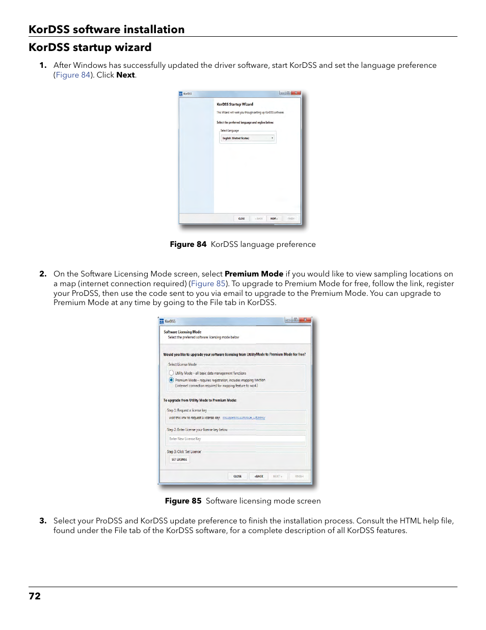 Kordss startup wizard, Kordss software installation kordss startup wizard | YSI ProDSS User Manual | Page 74 / 90