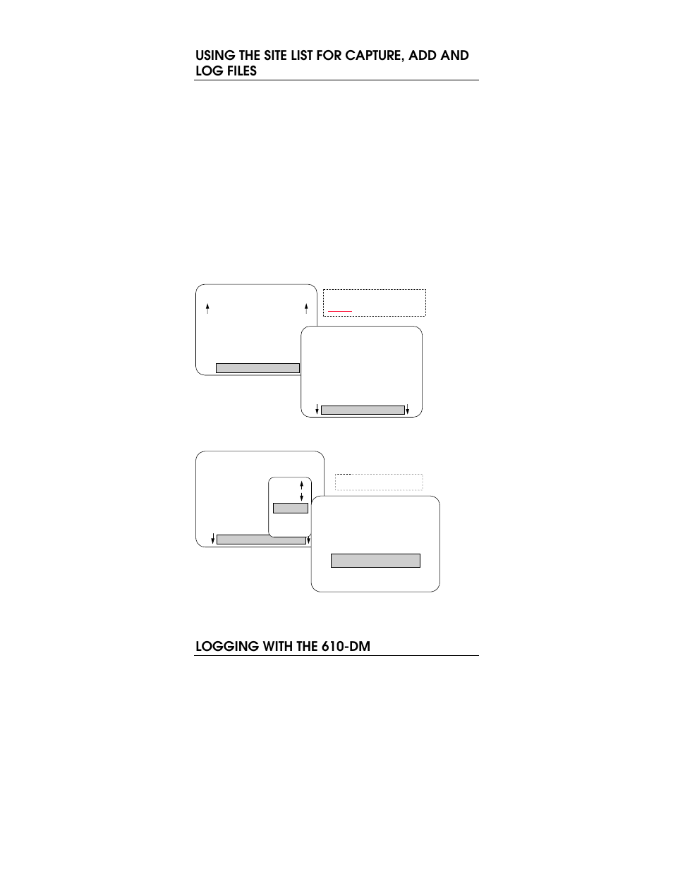 Using the site list for capture, add and log files, Logging with the 610-dm | YSI 610 User Manual | Page 4 / 8