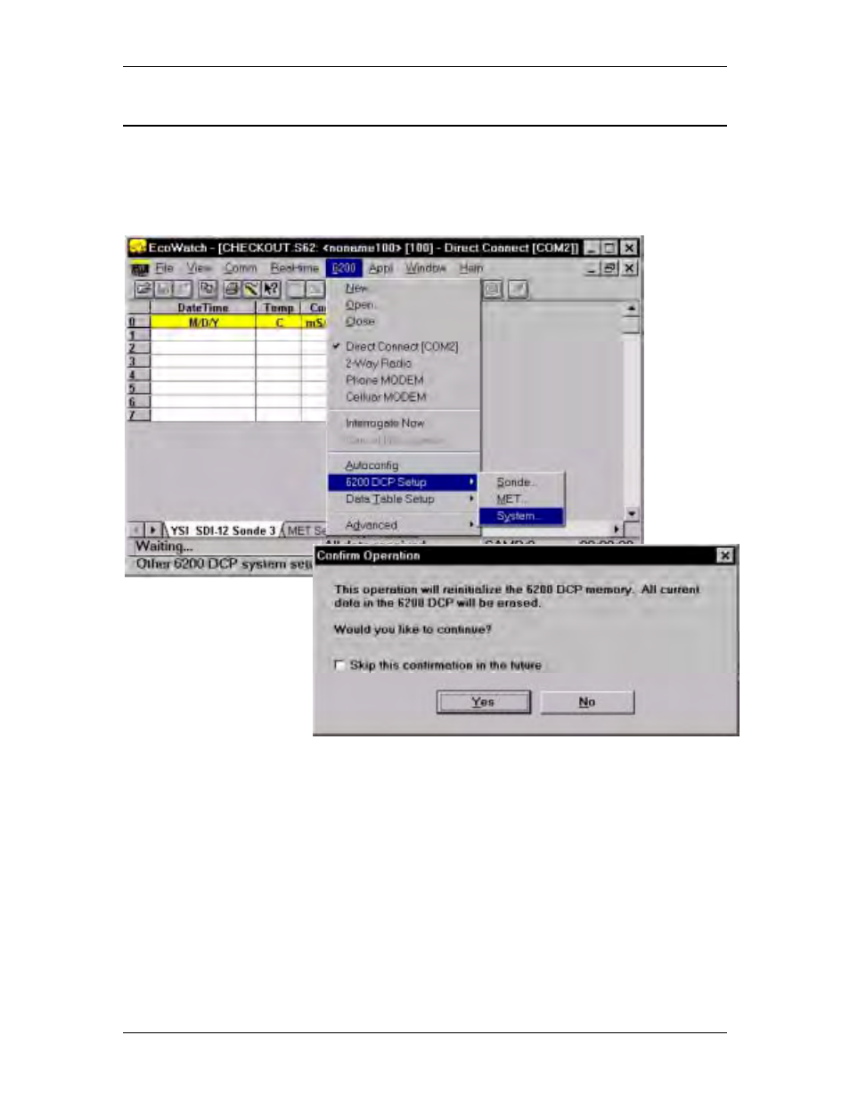 6 testing the 6200 dcp | YSI 6200 User Manual | Page 25 / 134