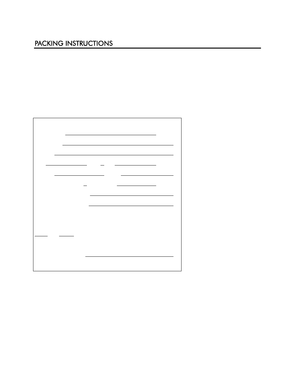 Packing instructions | YSI 85 User Manual | Page 42 / 60