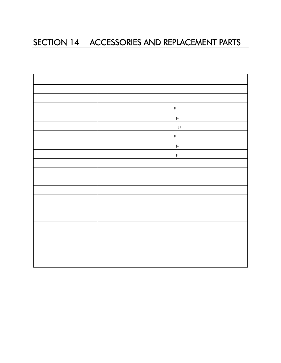 Section 14 accessories and replacement parts | YSI 85 User Manual | Page 44 / 60