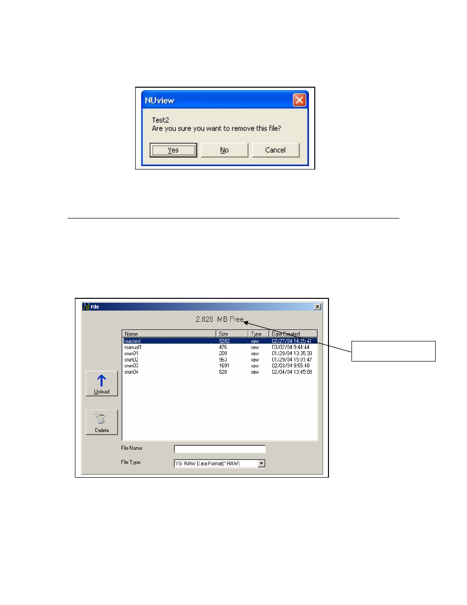 5 determining available file memory | YSI 9600 User Manual | Page 60 / 118