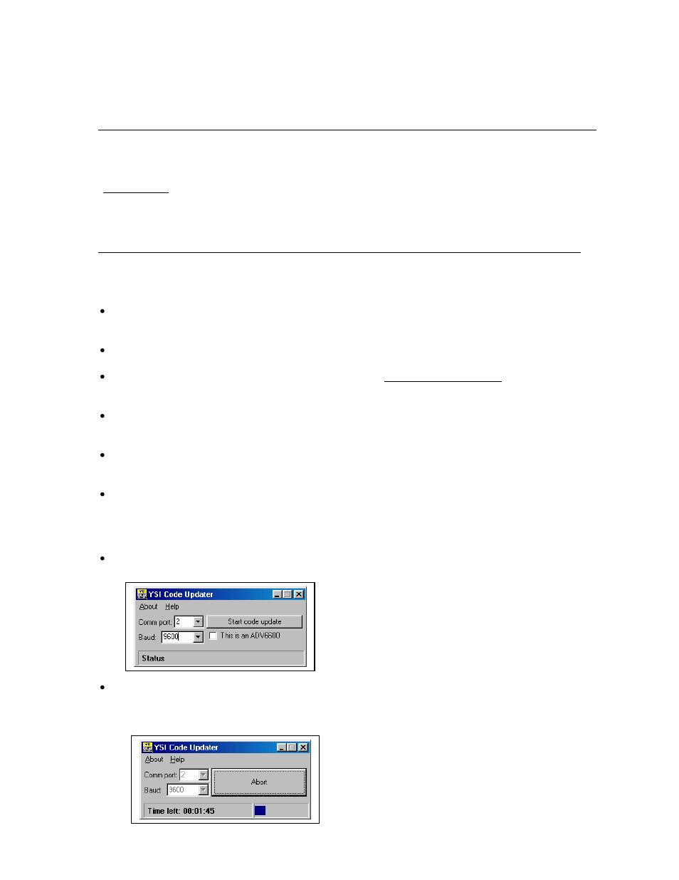 1 upgrading 9600 firmware | YSI 9600 User Manual | Page 76 / 118