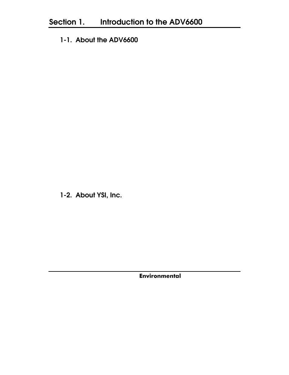 About the adv6600, About ysi, inc, 2.1. removing the port plugs | 2.3. o-ring lubrication, 2.4. installing the optical probes | YSI ADV6600 User Manual | Page 11 / 202