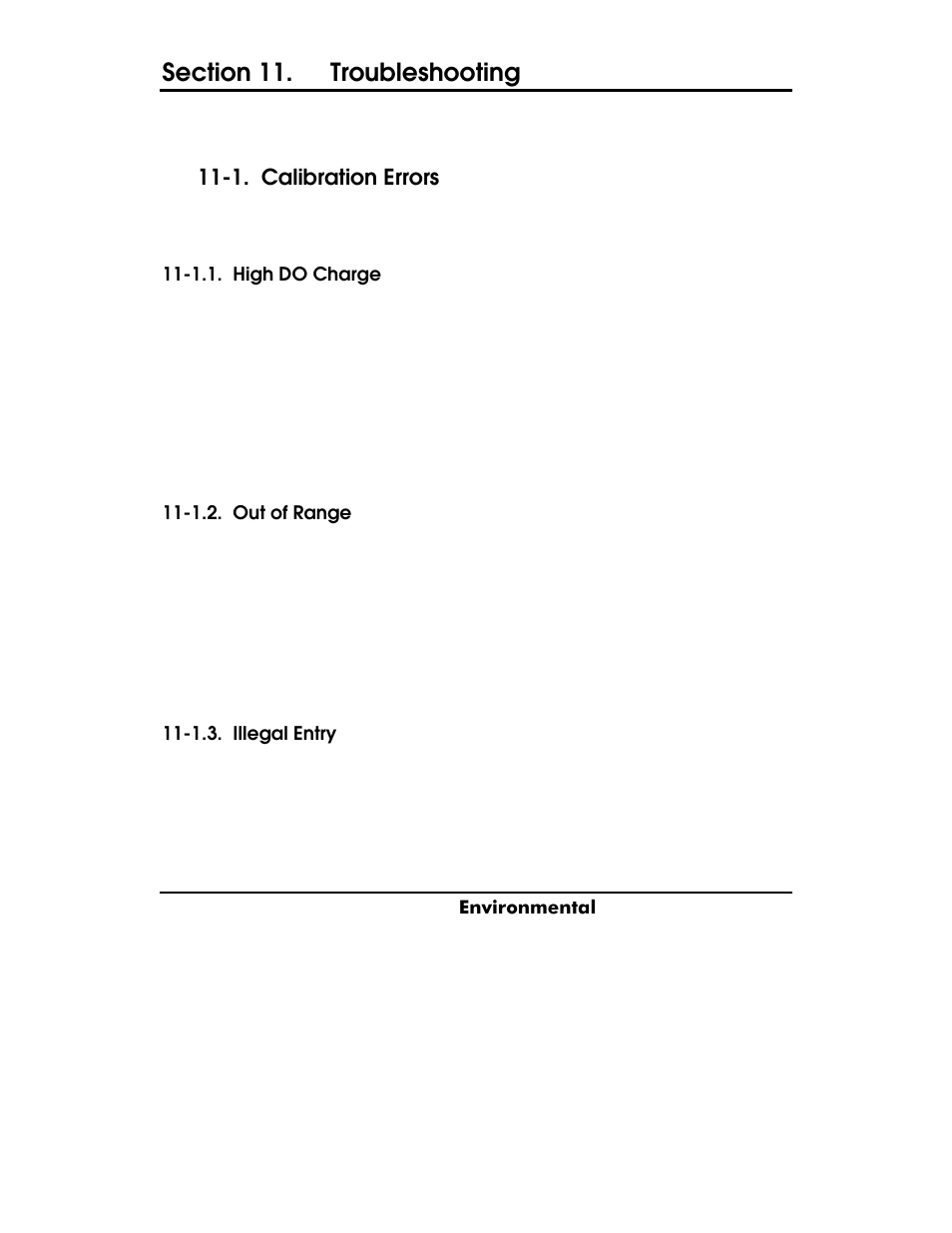 Calibration errors, 3. authorized service center, 4. cleaning instructions | Y s i, 1. calibration errors | YSI ADV6600 User Manual | Page 147 / 202