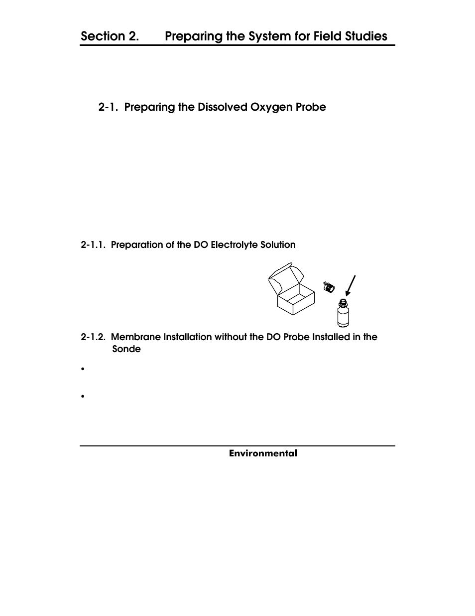 Preparing the dissolved oxygen probe, 3.1. installing the batteries, 3.3. using the ac power supply | 3.4. attaching the cable, Section 3, Y s i, 1. preparing the dissolved oxygen probe | YSI ADV6600 User Manual | Page 15 / 202