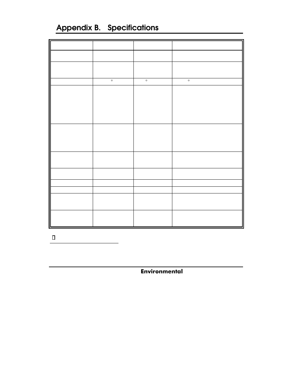 Specifications, Appendix b. specifications, Y s i | YSI ADV6600 User Manual | Page 167 / 202