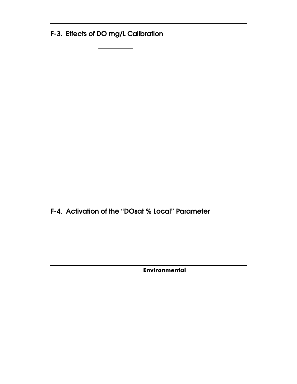 Y s i, F-3. effects of do mg/l calibration, F-4. activation of the “dosat % local” parameter | YSI ADV6600 User Manual | Page 197 / 202