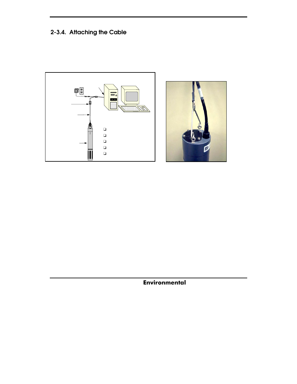 Y s i, Sonde to computer you will need, Environmental | 3.4. attaching the cable | YSI ADV6600 User Manual | Page 23 / 202