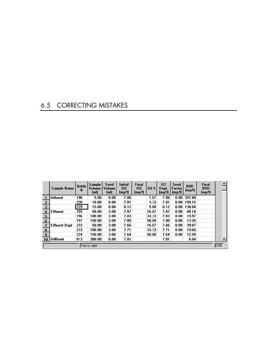 5 correcting mistakes | YSI BODAnalyst User Manual | Page 33 / 70