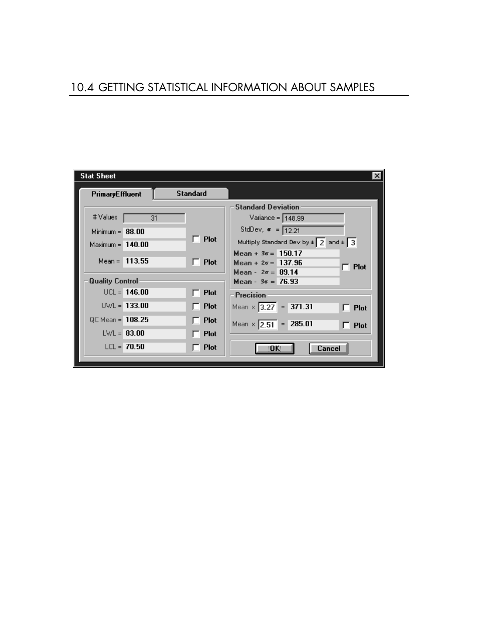 4 getting statistical information about samples | YSI BODAnalyst User Manual | Page 57 / 70