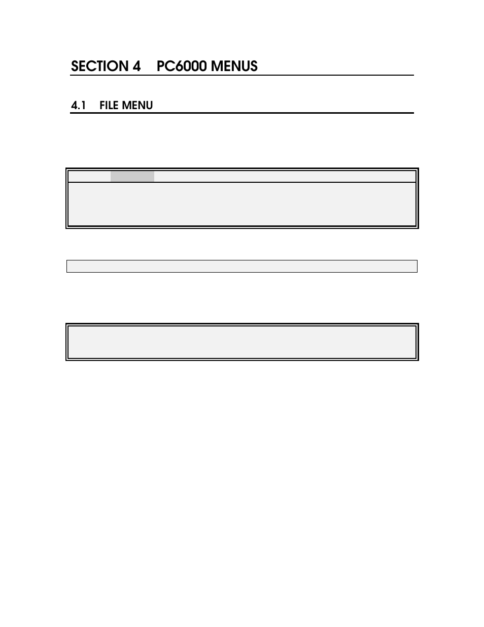 Section 4 pc6000 menus, 1 file menu | YSI PC6000 User Manual | Page 16 / 42