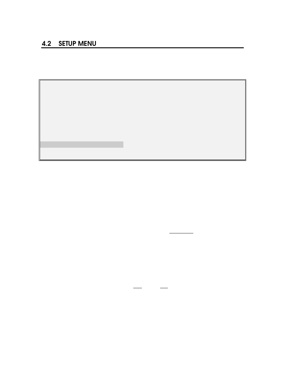 2 setup menu | YSI PC6000 User Manual | Page 25 / 42