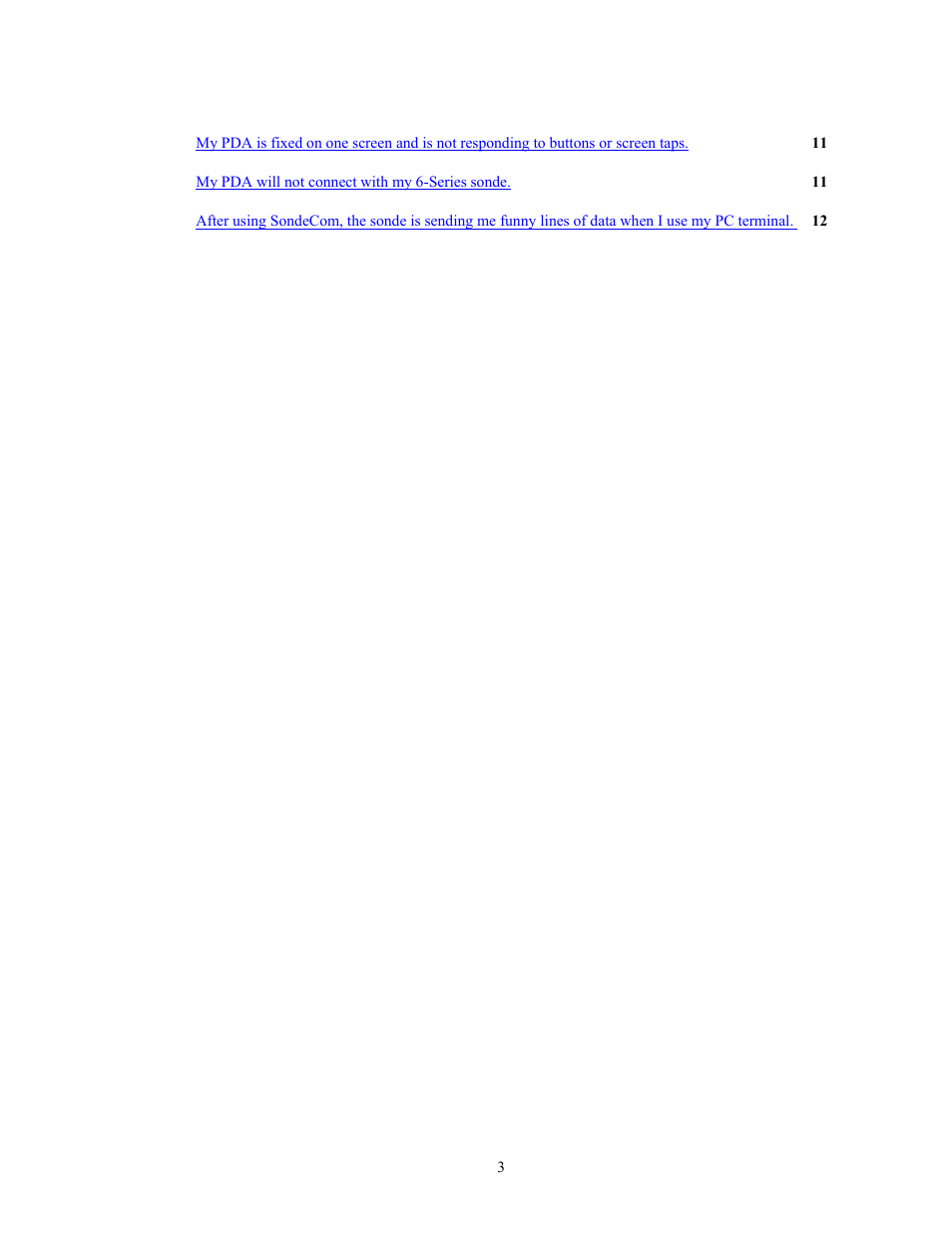 YSI SondeCom User Manual | Page 3 / 13