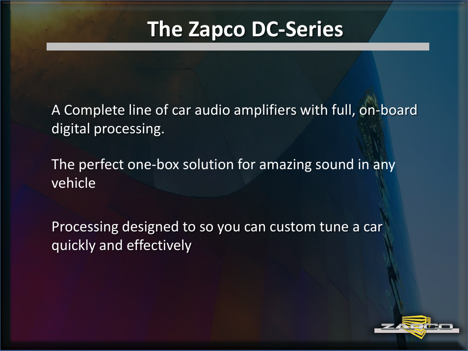 The zapco dc-series | Zapco DC Intro User Manual | Page 2 / 30