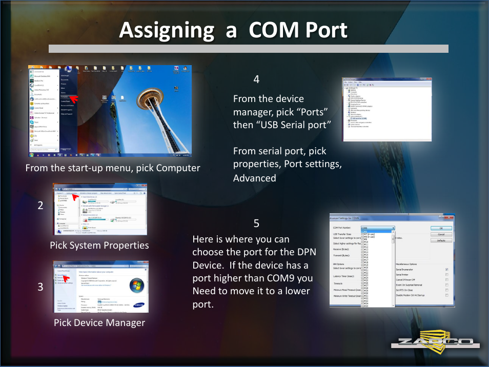 Assigning a com port | Zapco DC Intro User Manual | Page 29 / 30