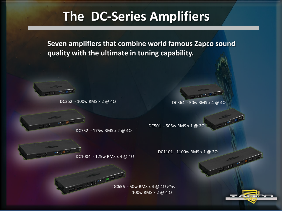 The dc-series amplifiers | Zapco DC Intro User Manual | Page 3 / 30