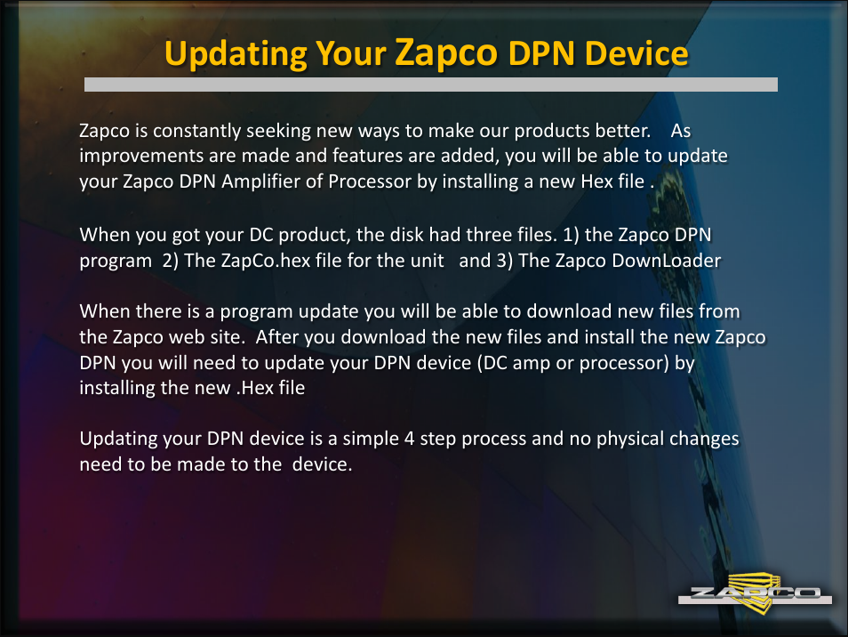 Zapco DPN User Manual | 4 pages