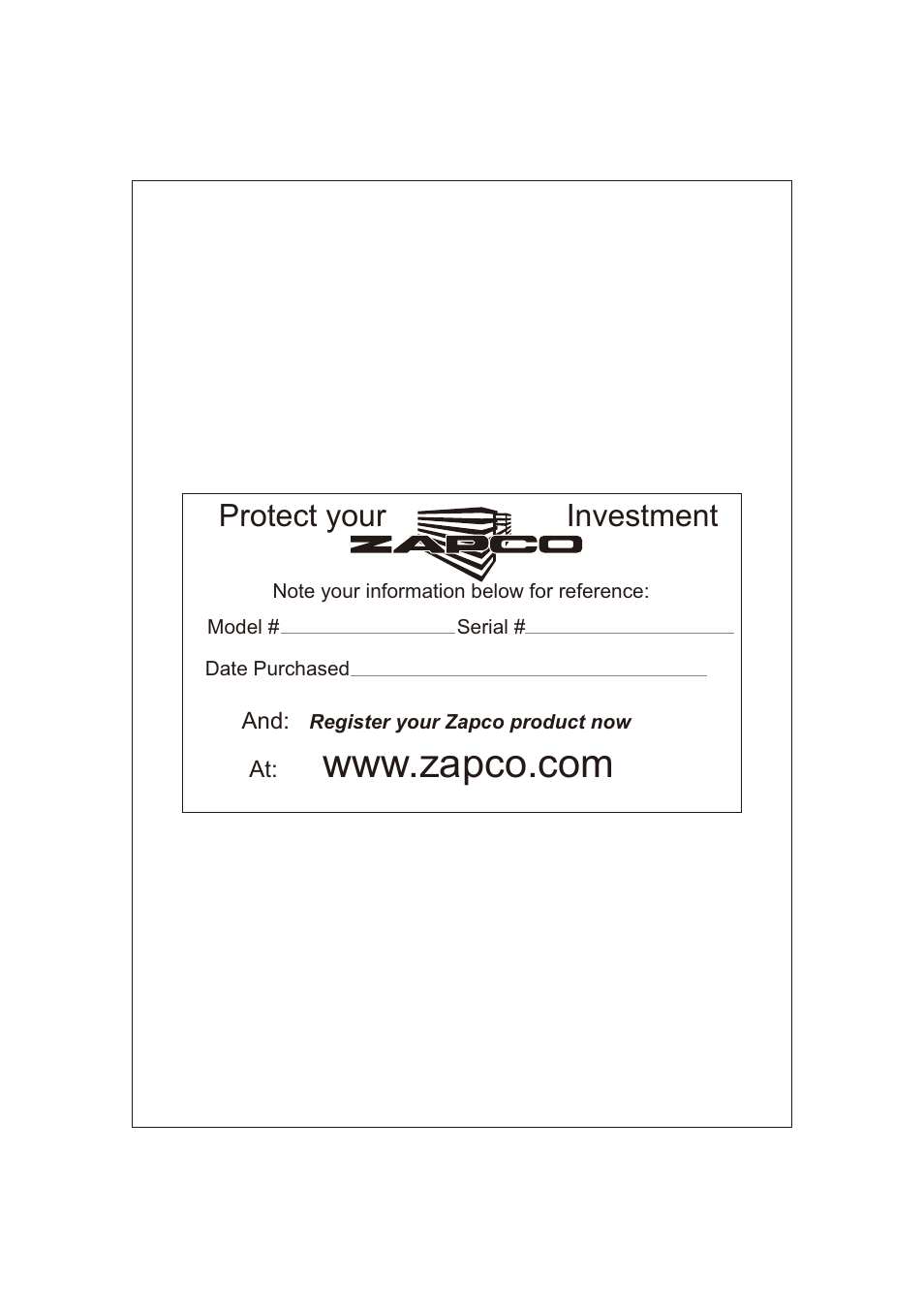 Protect your investment | Zapco Z-series B User Manual | Page 2 / 20