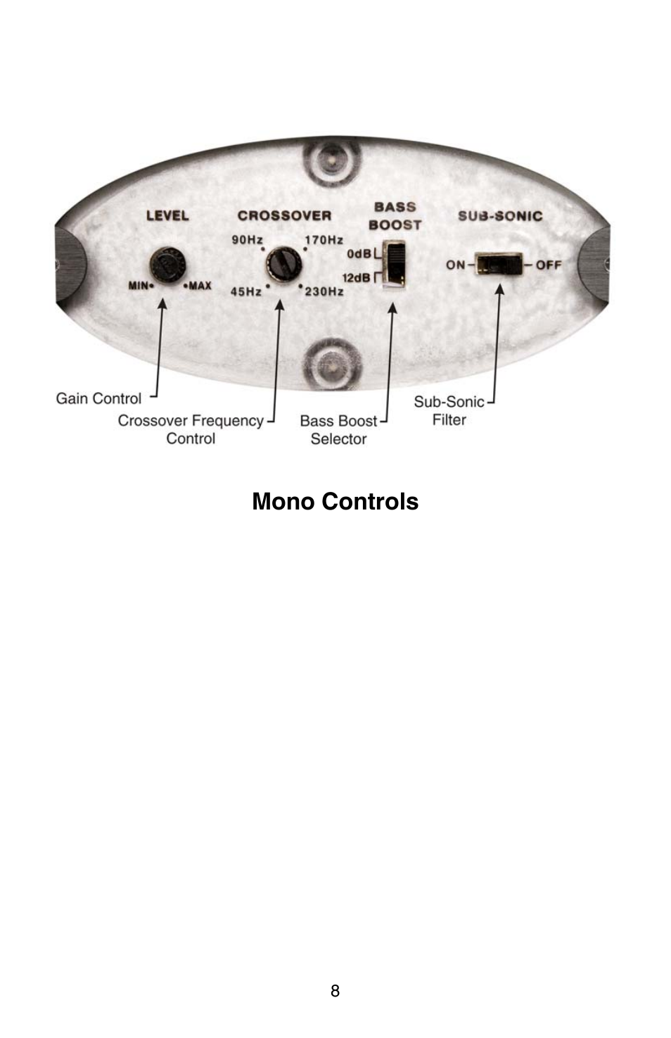 Mono controls | Zapco i-Force User Manual | Page 8 / 42