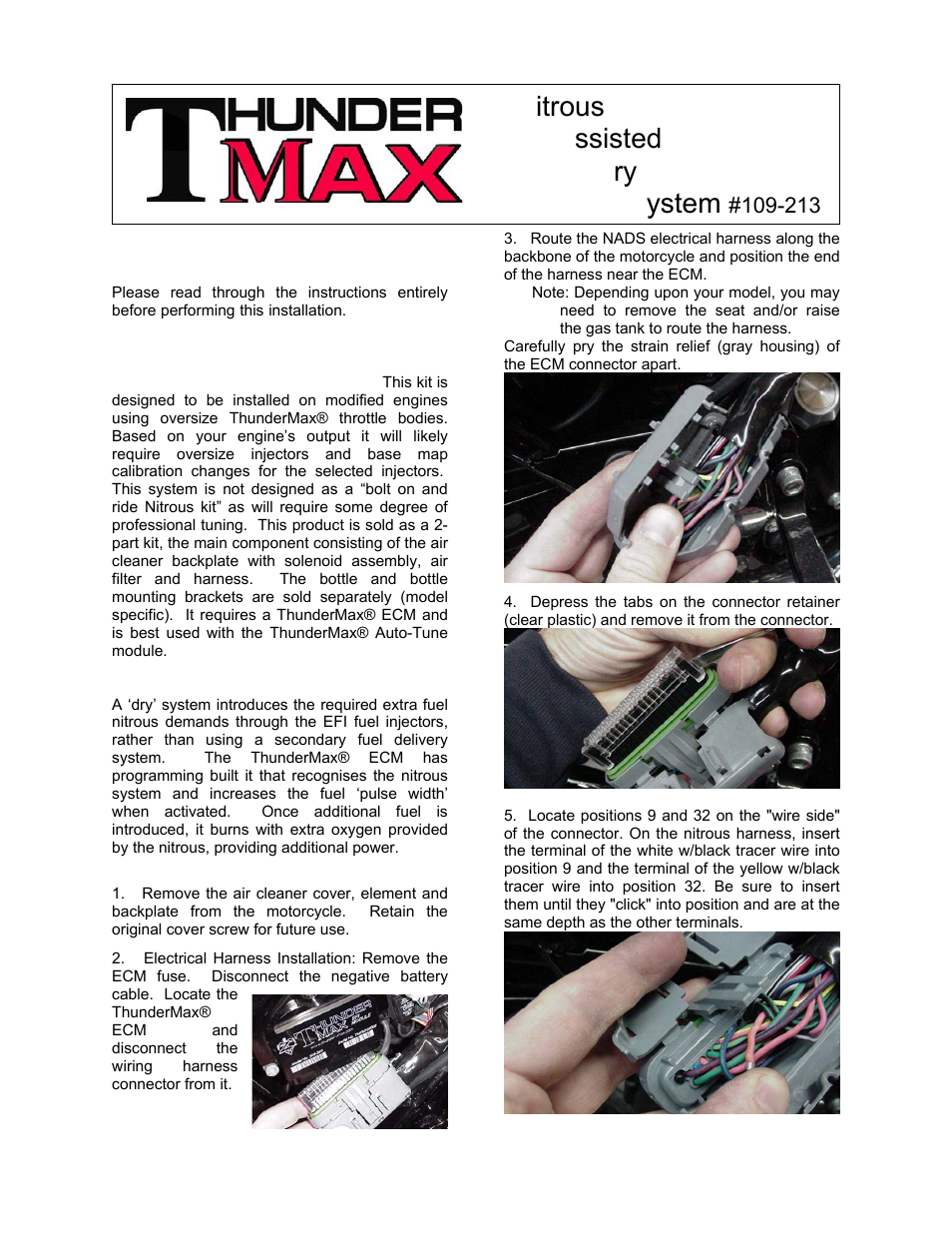 Zipper's Performance 109-213 User Manual | 6 pages