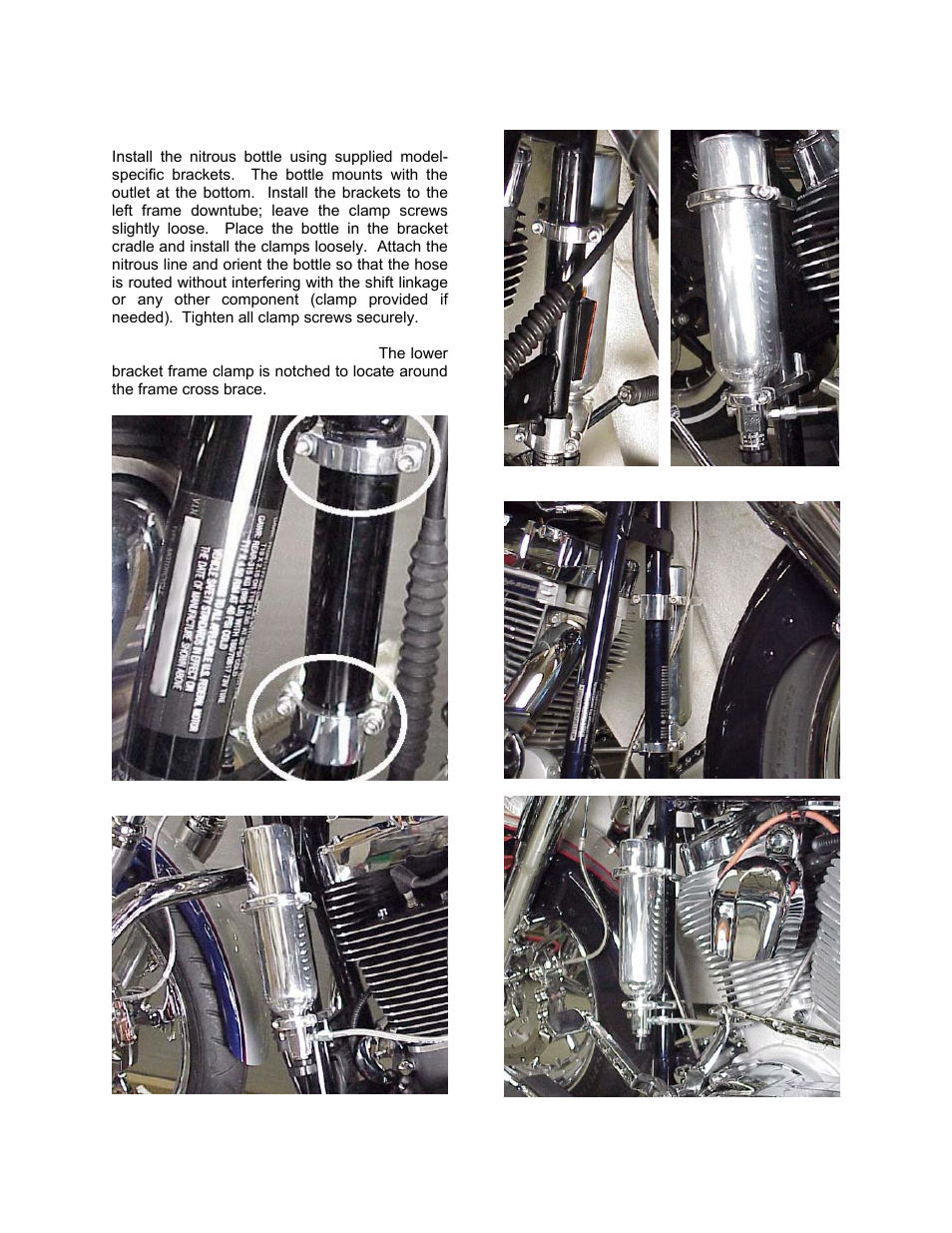 Fxd bottle installation, Touring bottle installation, Fxst bottle installation | Zipper's Performance 109-213 User Manual | Page 4 / 6