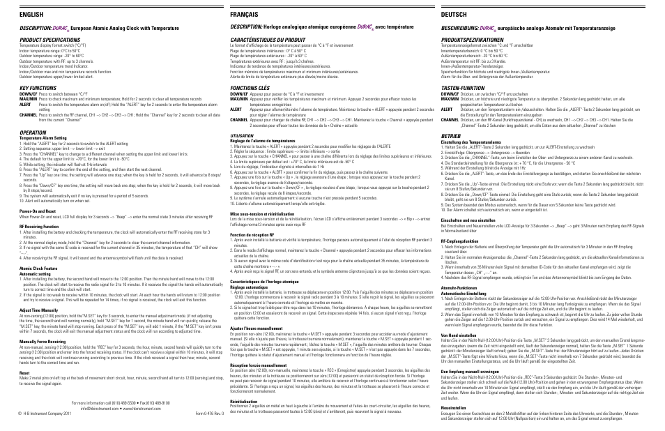 H-B Instrument 237 User Manual | 2 pages