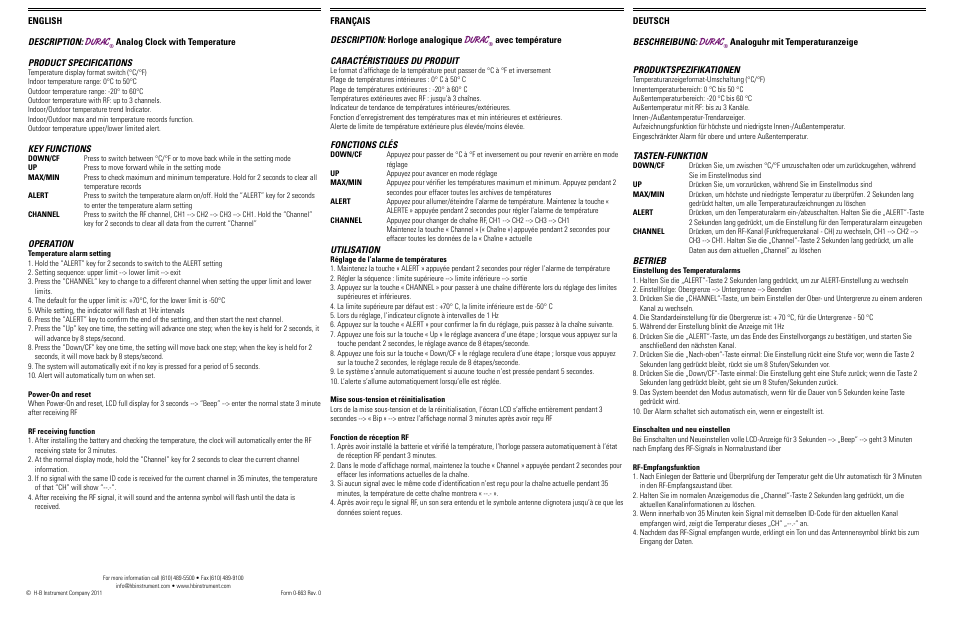 H-B Instrument 238 User Manual | 2 pages