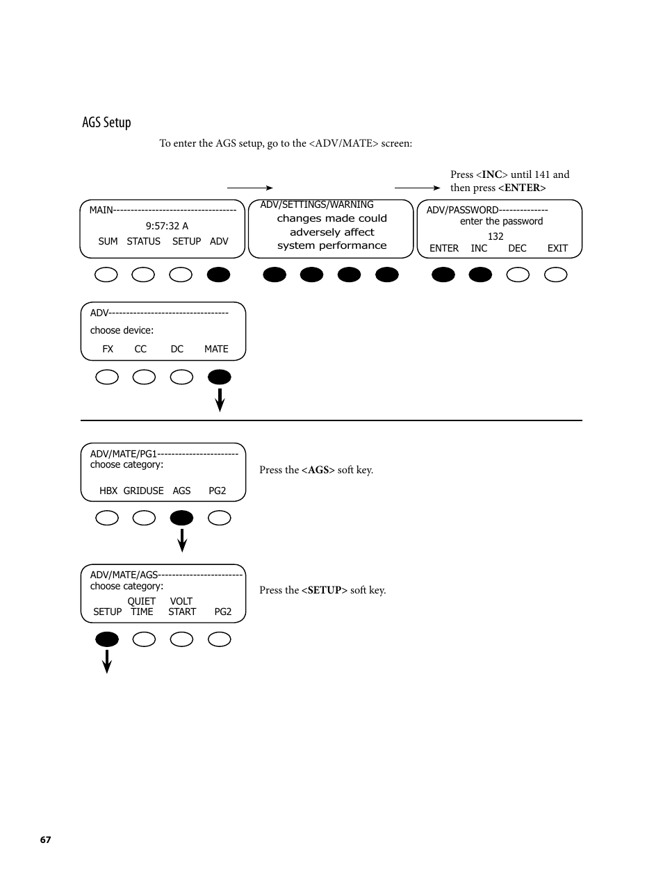 Ags setup | Outback Power Systems MATE2 User Manual | Page 67 / 128