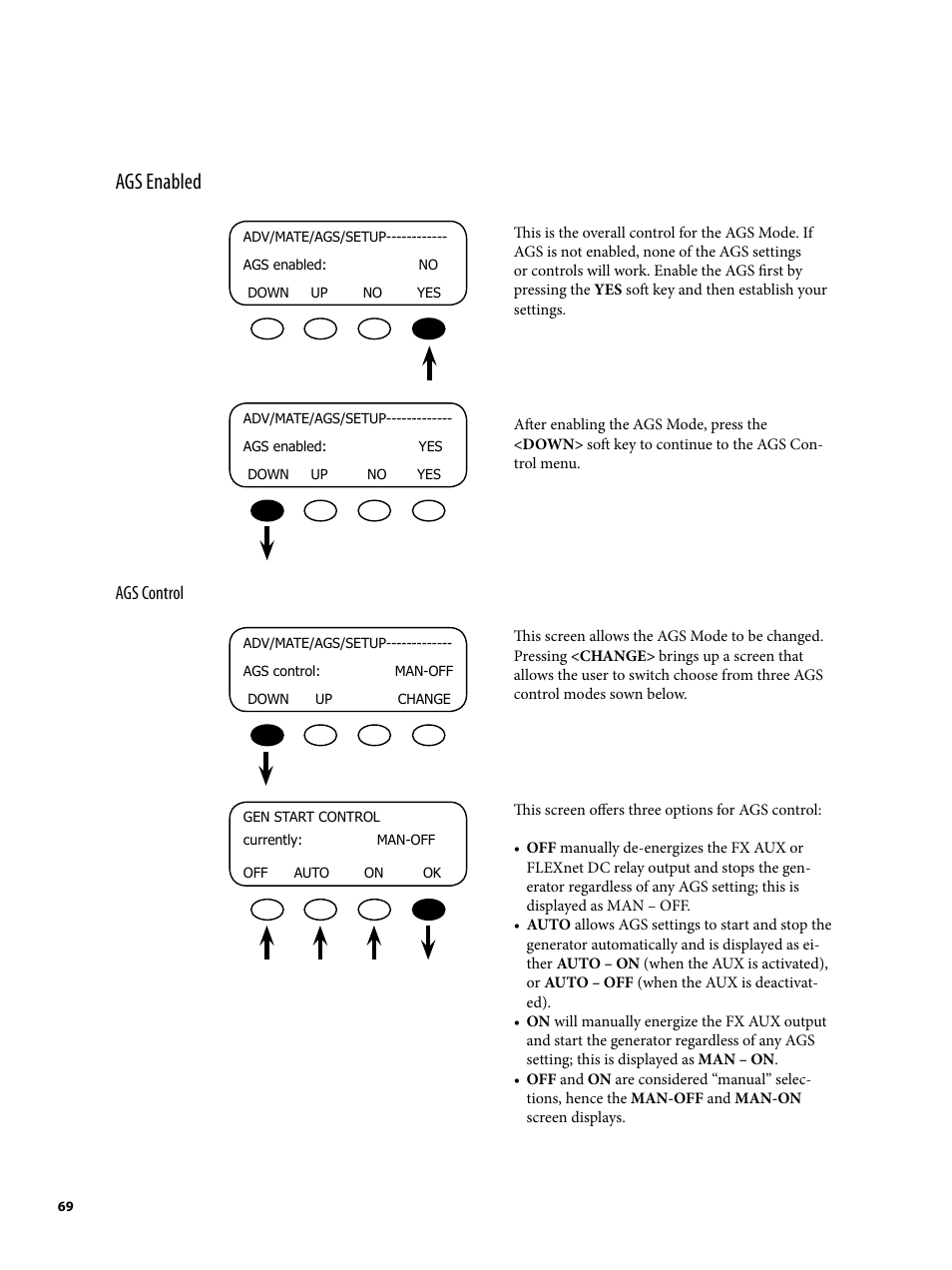 Ags enabled | Outback Power Systems MATE2 User Manual | Page 69 / 128