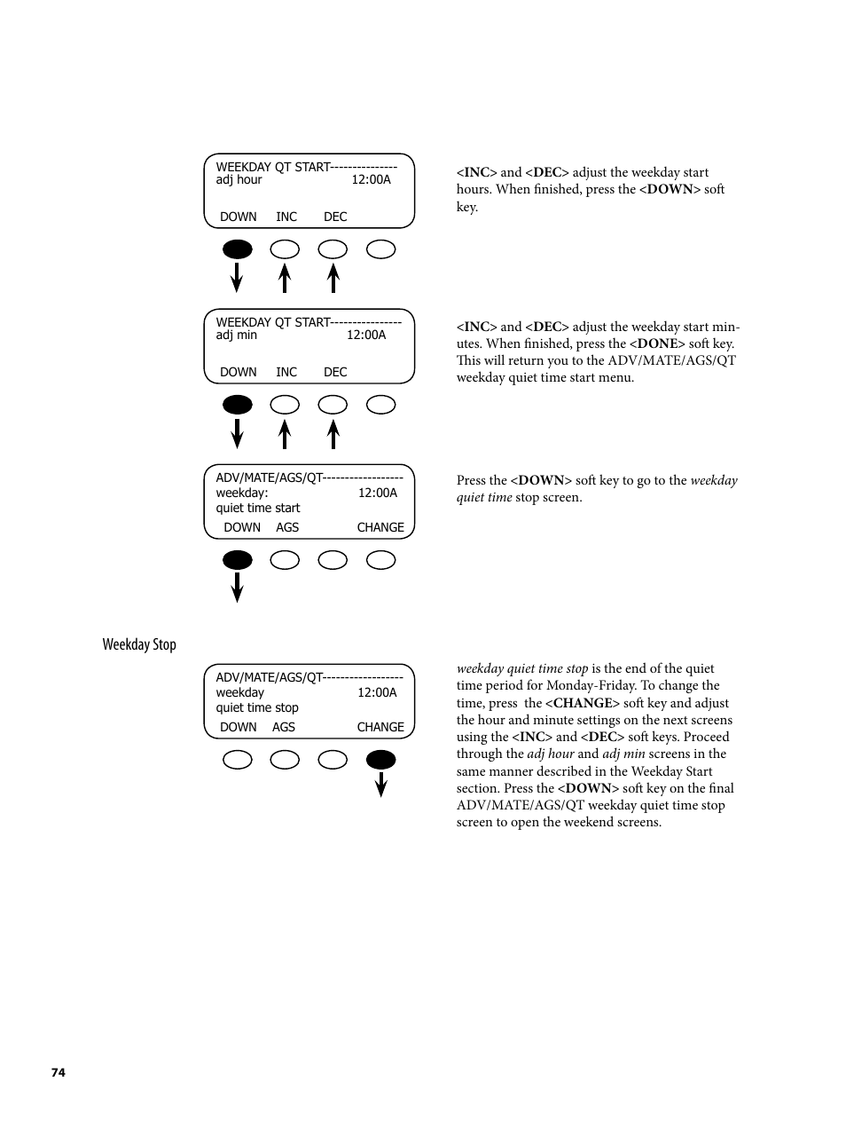 Weekday stop | Outback Power Systems MATE2 User Manual | Page 74 / 128
