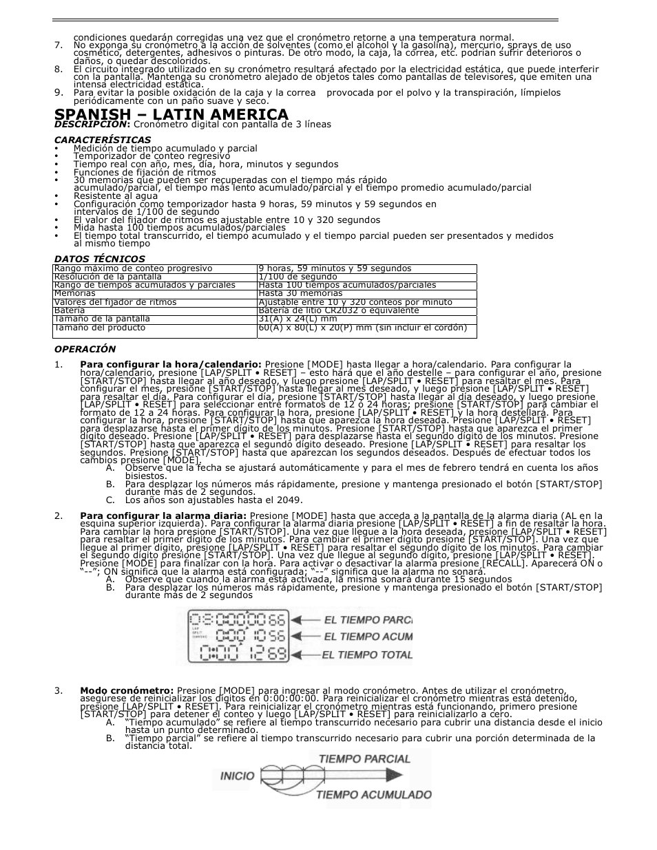 Spanish – latin america | H-B Instrument 540 User Manual | Page 7 / 8