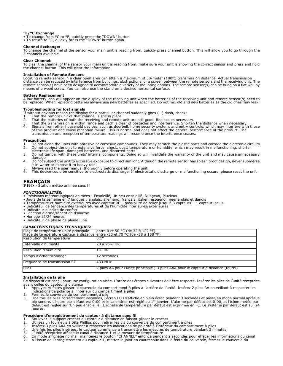 Français | H-B Instrument 691 User Manual | Page 2 / 8