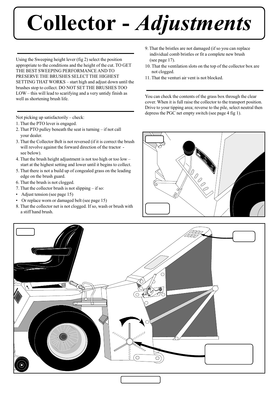 Collector - adjustments, Correct rotation | Countax D50 User Manual | Page 14 / 24