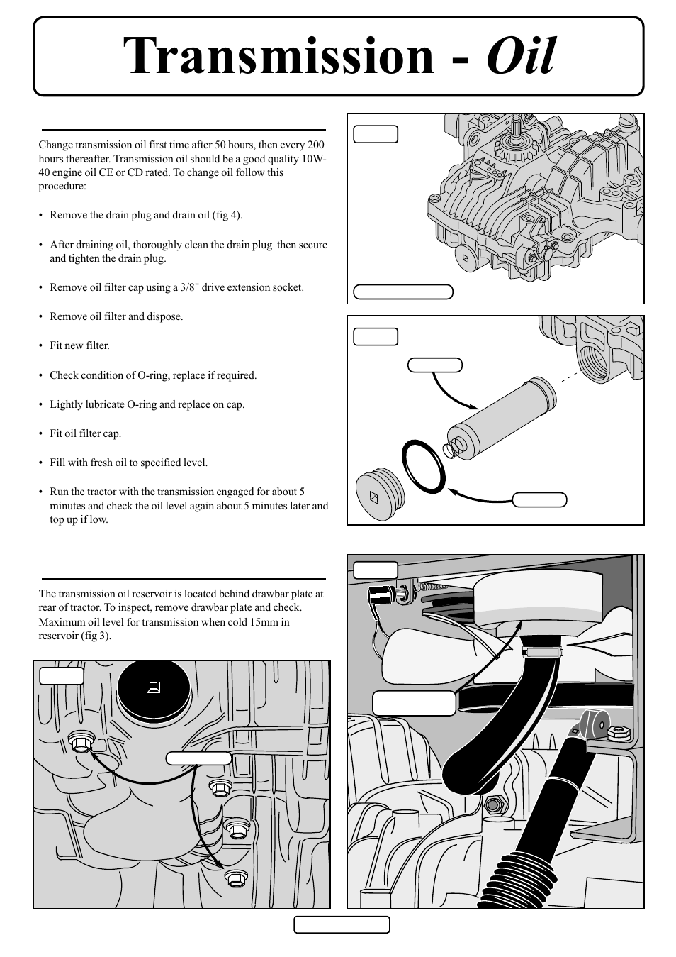 Transmission - oil | Countax D50 User Manual | Page 22 / 24