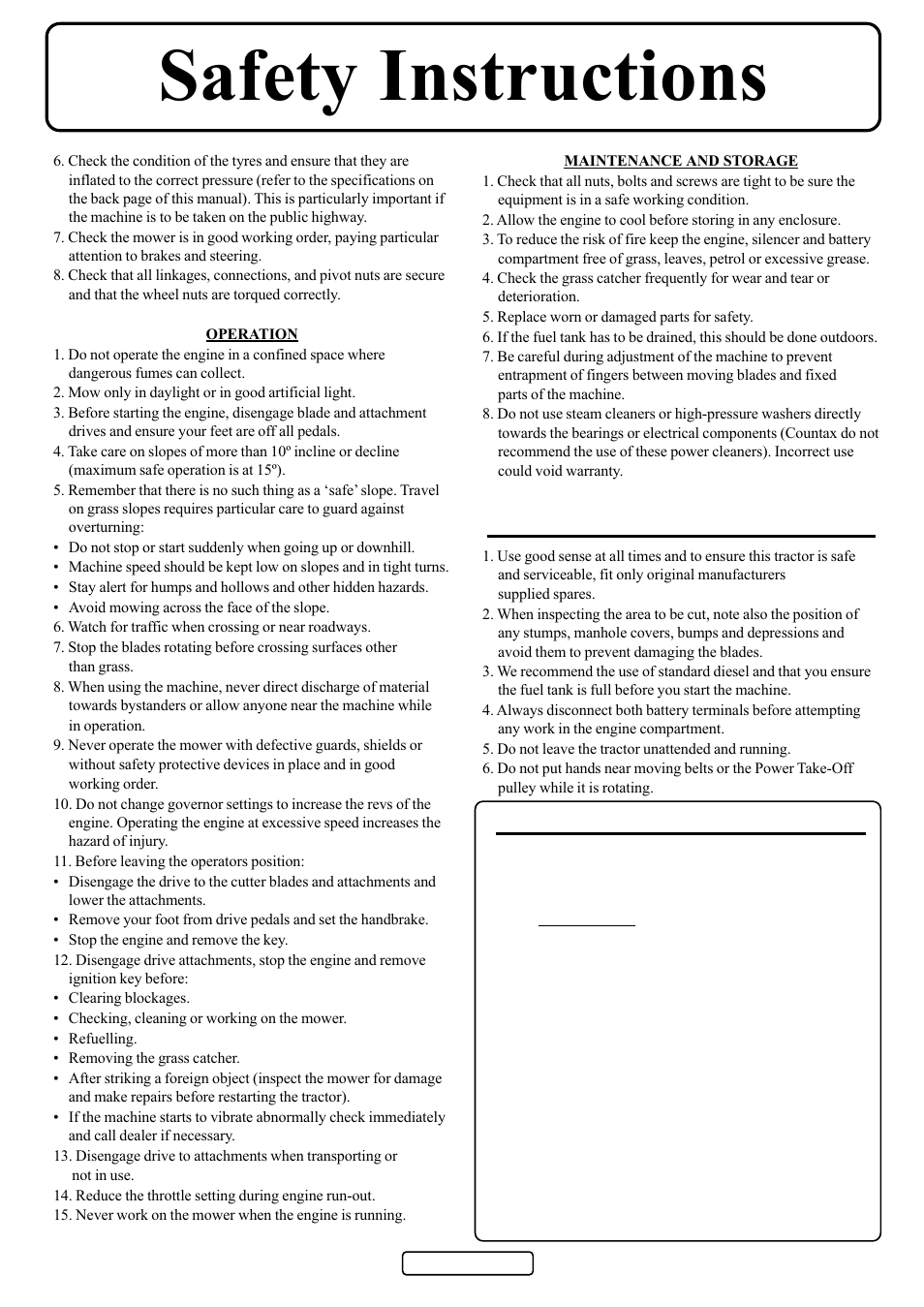 Safety instructions | Countax D50 User Manual | Page 3 / 24