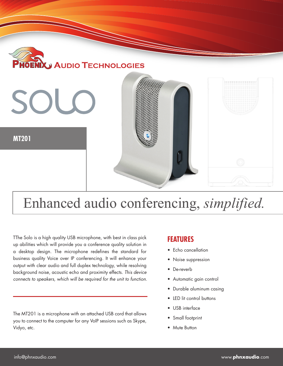 Phoenix Audio SOLO MT201 User Manual | 2 pages