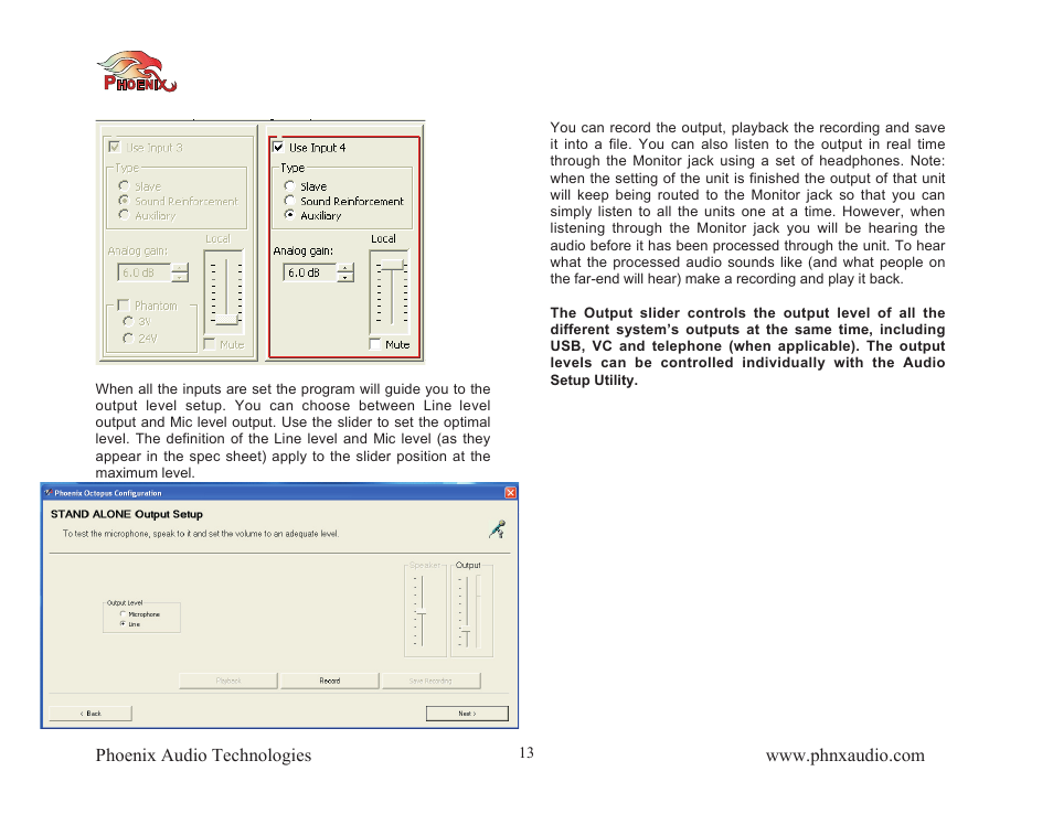 Phoenix Audio Octopus User Manual | Page 13 / 16