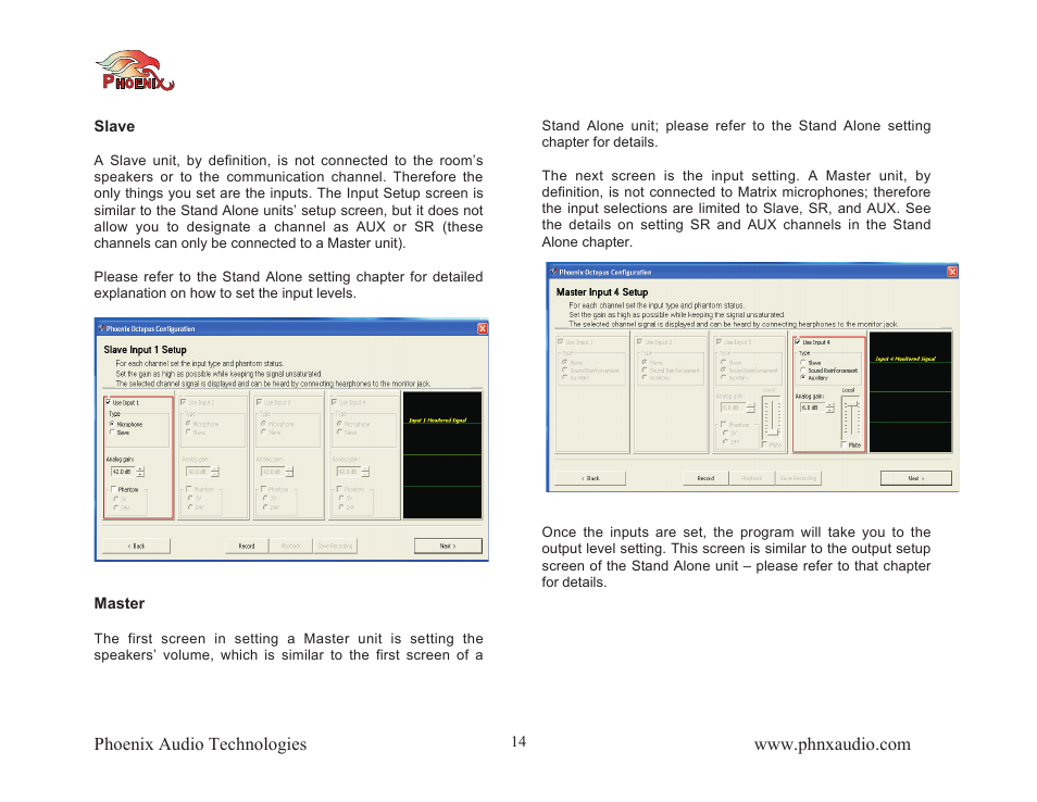 Phoenix Audio Octopus User Manual | Page 14 / 16