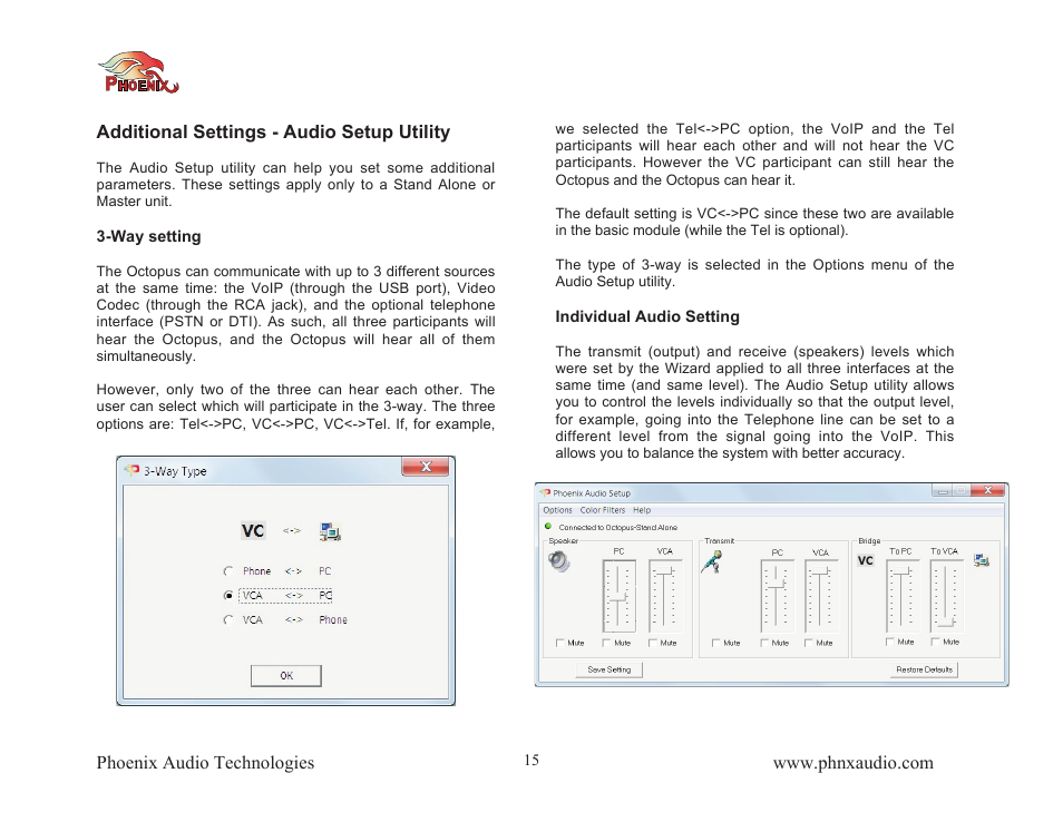 Phoenix Audio Octopus User Manual | Page 15 / 16