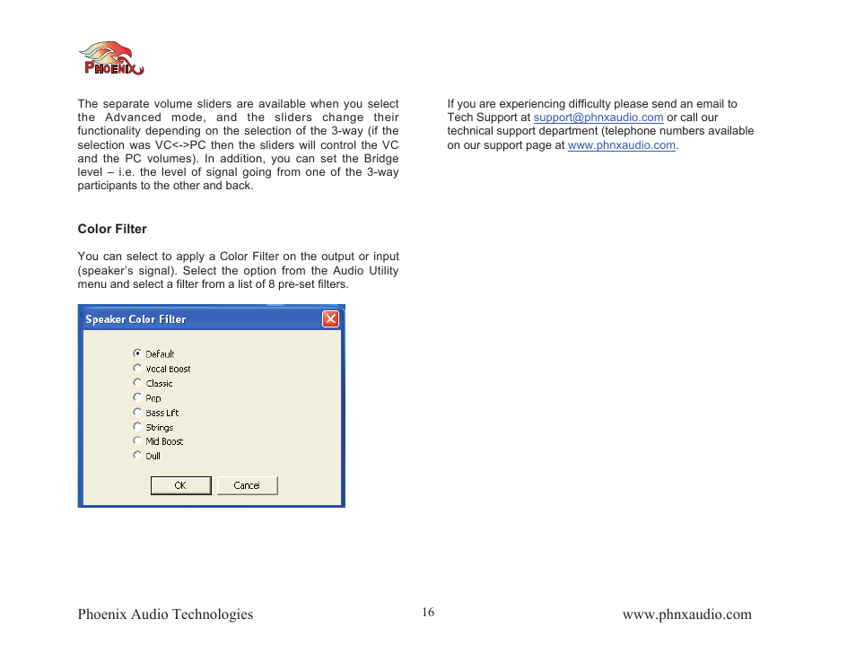 Phoenix Audio Octopus User Manual | Page 16 / 16