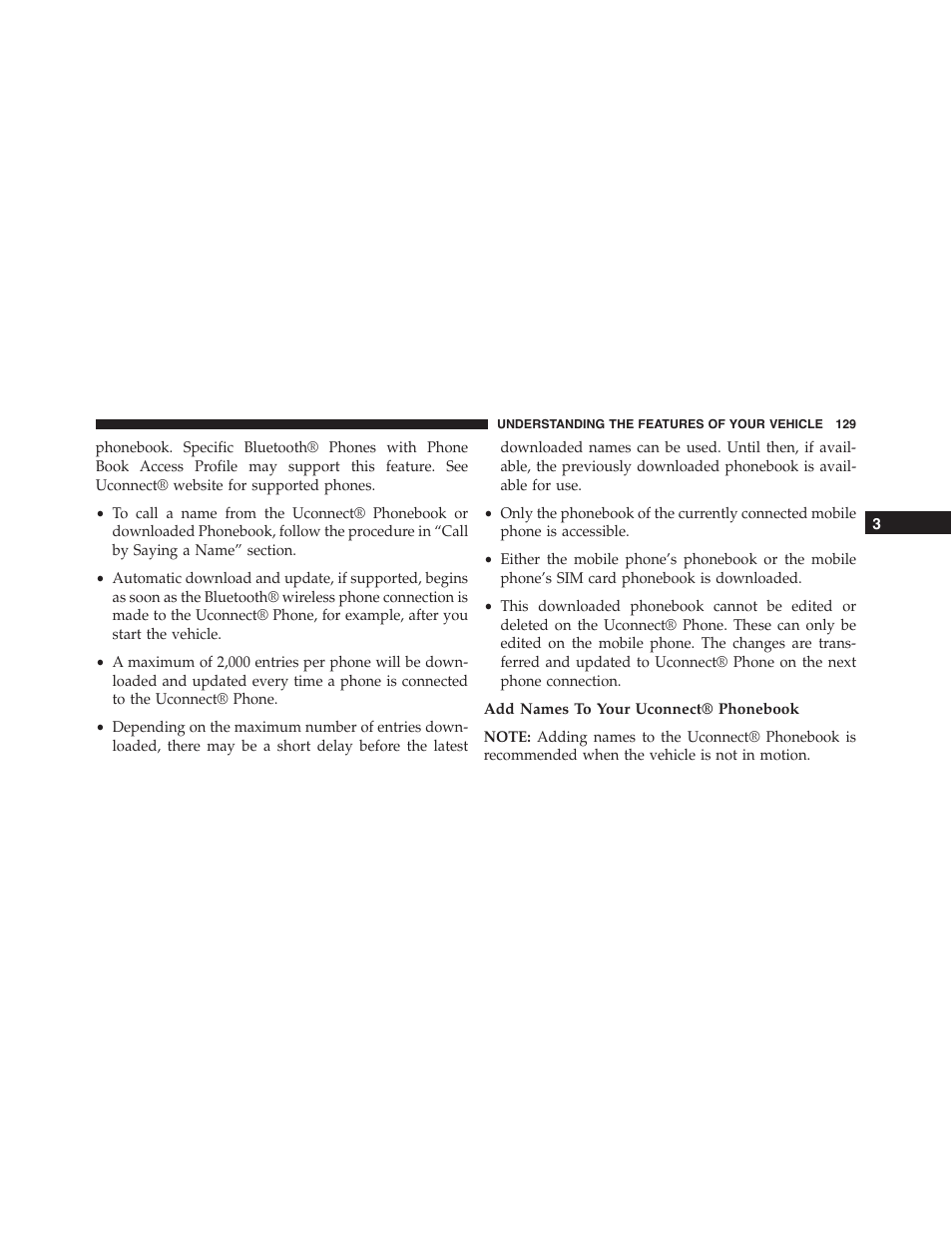 Add names to your uconnect® phonebook | Ram Trucks 2015 Cargo Van Commercial - Owner Manual User Manual | Page 131 / 671
