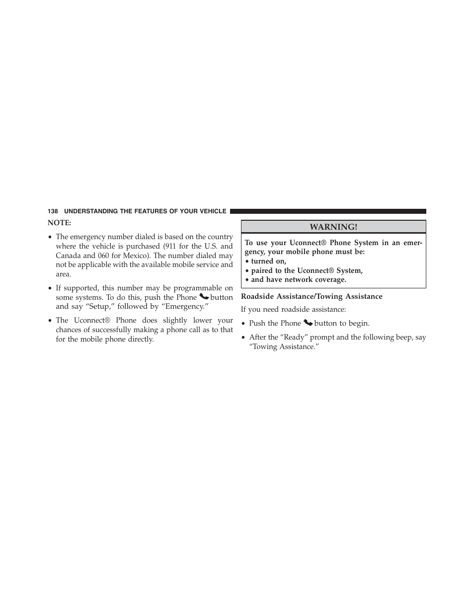 Roadside assistance/towing assistance | Ram Trucks 2015 Cargo Van Commercial - Owner Manual User Manual | Page 140 / 671