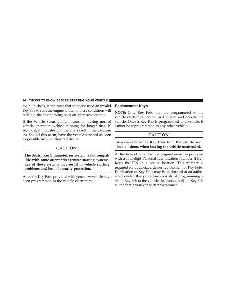 Replacement keys | Ram Trucks 2015 Cargo Van Commercial - Owner Manual User Manual | Page 18 / 671